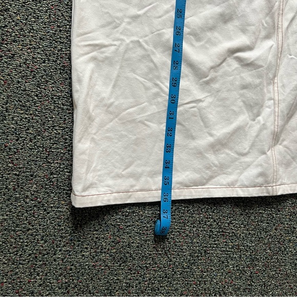 White & Tan Stitching Cotton Modest Baggy Oversized Cargo Casual Jean Skirt XL - Picture 16 of 16